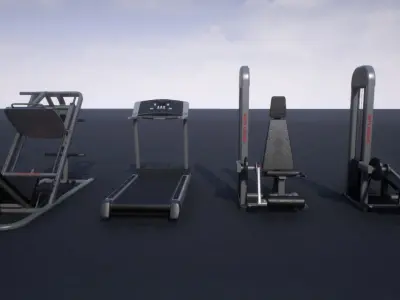 Gym Props PACK 02 Low-poly 3D model