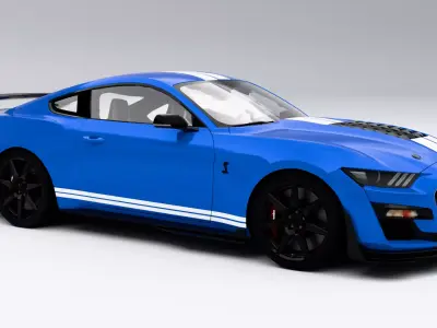 Ford Mustang Shelby GT500 2020 Low-poly 3D model
