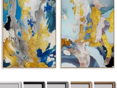 Abstract Painting Frame set 3D model 30
