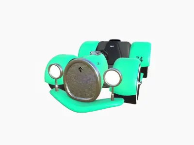 Cartoon Kart E08 Aqua - Vehicle Racing Design Low-poly 3D model