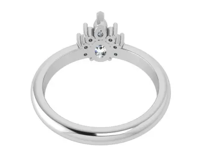 Pear Diamond Ring 3974 3D print model