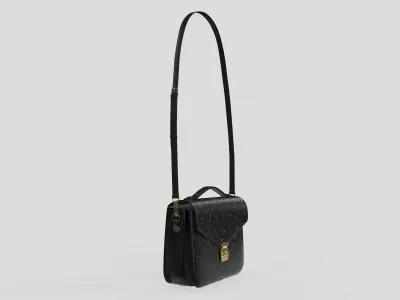 Louis Vuitton Pochette Metis Bag Monogram Black Low-poly 3D model