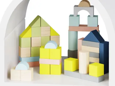 Wall shelf Mallory Kids with decor 3D model