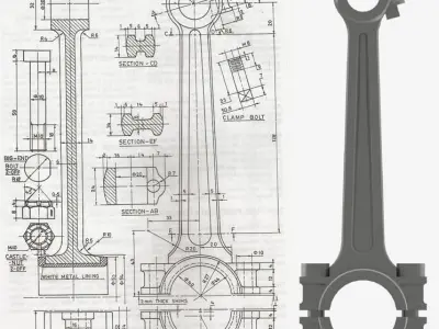 Engine Connecting Rod 3D print model purchase