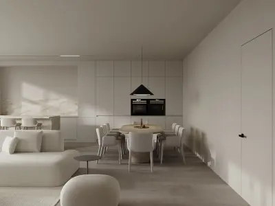 Minimalistic interior 3D model