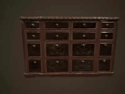 Antique Commode - PBR Game Ready Low-poly 3D model