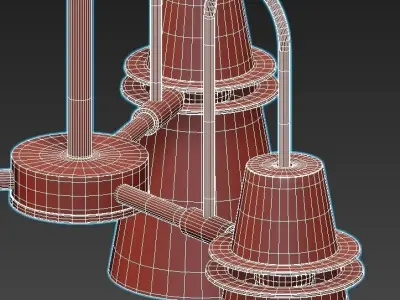 reinar-a three - light chandelier gold 3D model