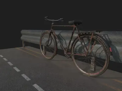 rust bicycle Low-poly 3D model