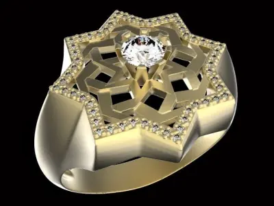 anillo estrella 3D print model