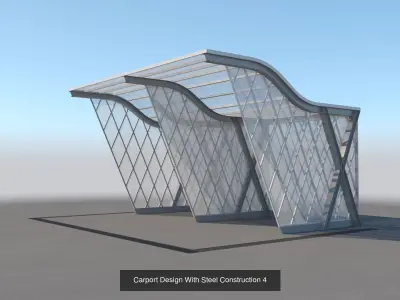 Carports for car wash and parking in fuel stations 3D Model Pack