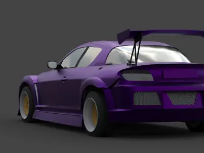 Mazda RX-8 3D Model  High-Quality Detailed Design Low-poly 3D model