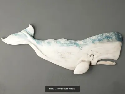 Carved Wooden Whales Collection