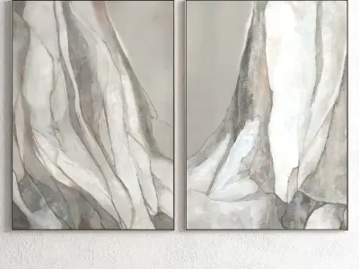 Plaster Two Photo Frame 92 Low-poly 3D model