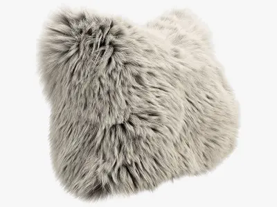 Fur pillows set 3 3D model
