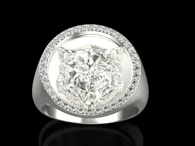 Wolf ring full inside 3D print model