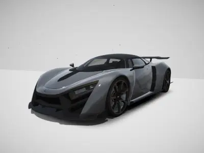 Russian super car Low-poly 3D model