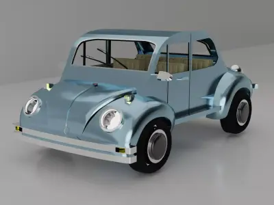 Volkswagen Escarabajo low poly Low-poly 3D model