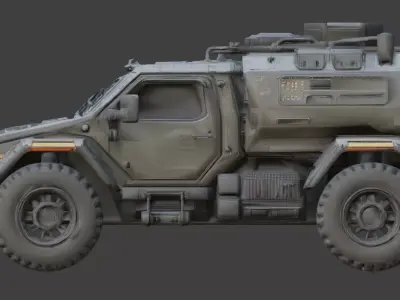 Luxury Tactical Armored Military Car 3D Model Low-poly 3D model