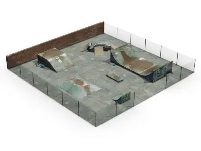 Skatepark Low-poly 3D model