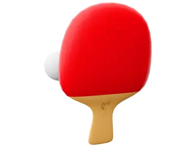 3d  table tennis racket and ball icon 3D model
