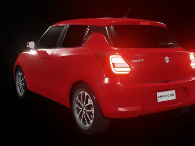 Dynamic Animated Red Swift Low-poly 3D model