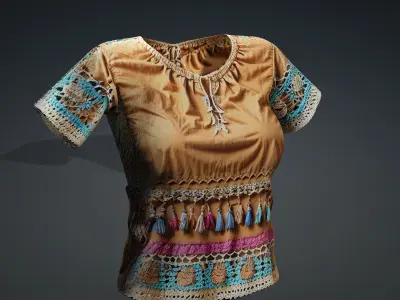 Boho top PBR 4k  Low-poly 3D model