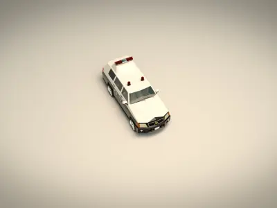 Low Poly Police Van 07 Low-poly 3D model