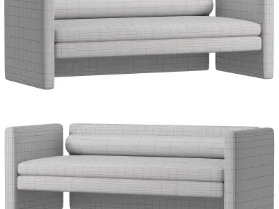 Upholstered 3 Seater Fabric Sofa By Trnk 3D model