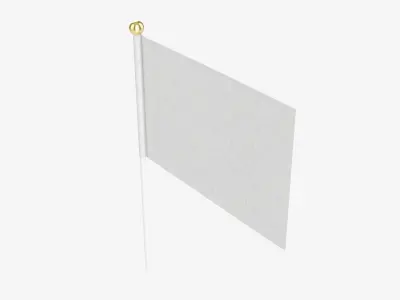 Small decorative flag on flagpole 3D model