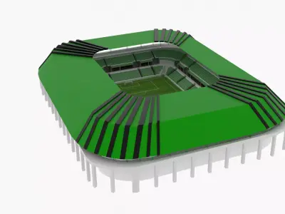 Football Stadium Low-poly 3D model 38