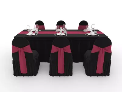 Banquet Table and Chair 139 3D model