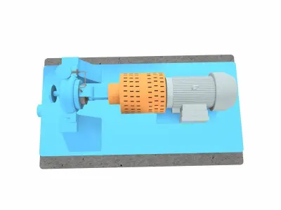 Water Centrifugal Pump PBR Low-poly 3D model