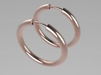 Round Hoop Earrings  3D print model