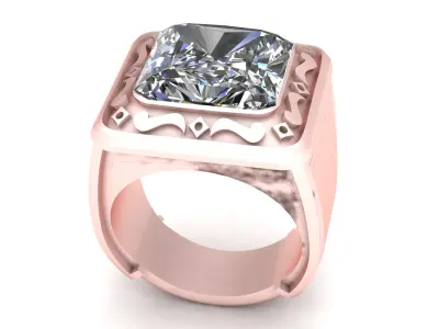 STYLISH SQUARE SHAPE RING 3D PRINTABLE MODEL 3D print model