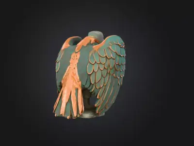 Ancient Falcon Statue Low-poly 3D model