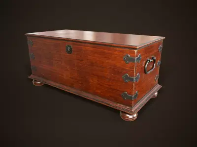 Vintage chest Low-poly 3D model