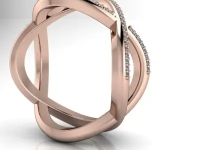 Diamond Infinity Eternity Fashion Ring 3D print model
