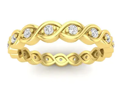AV 593 Round Diamond Ladies Anniversary Stackable Band Ring 3D print model