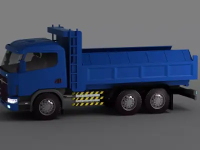truck vehicle logistics diesel heavy transport power 3D model