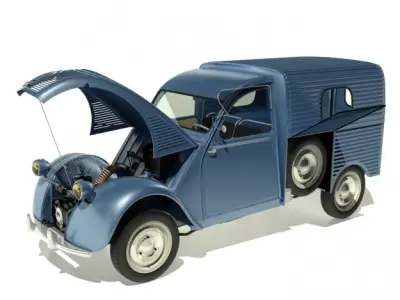 1958 Citroen 2CV AZU Van 3D model
