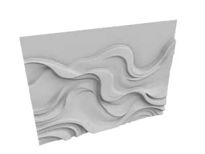 modern panel wall decor set wall relief mural CNC 74 3D model