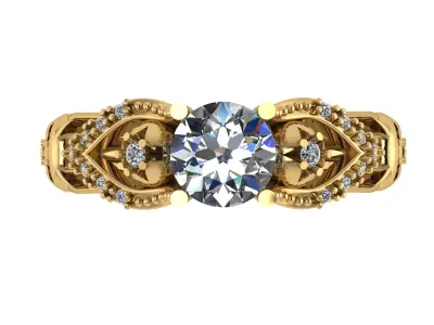 Luxury ring with cat 3D print model