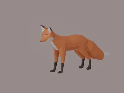 Low Poly Fox Low-poly 3D model order