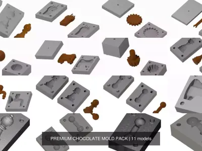 PREMIUM CHOCOLATE MOLD PACK 3D Model Collection