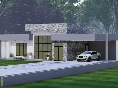 Modern House 3D Model Contemporary Luxury Home Exterior Design 3D model