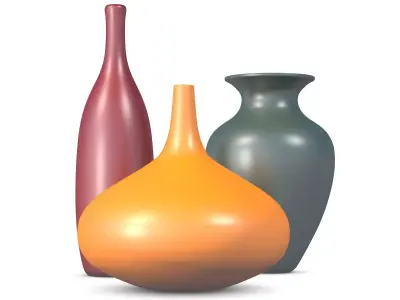 Three Vases 3D model