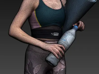 Stylized Fitness Character Low-poly 3D model