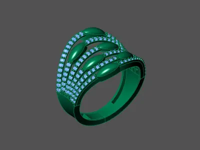 Womens Rings With Stone Ring Ready STL 3DM Models Rings women 3D print model