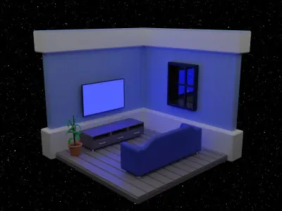 3D Room in the sapce Free 3D model