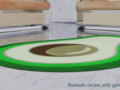 Avacado type carpet - rug 3D Low-poly 3D model